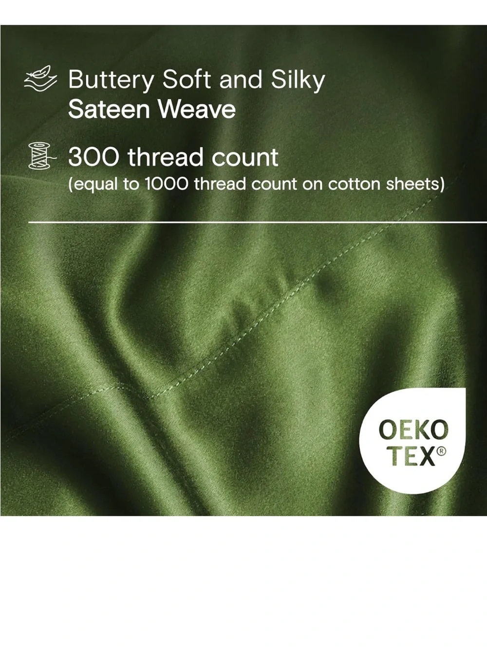 DOZ Duvet Cover Set, 100% Viscose derived from Bamboo, full/queen, forest green